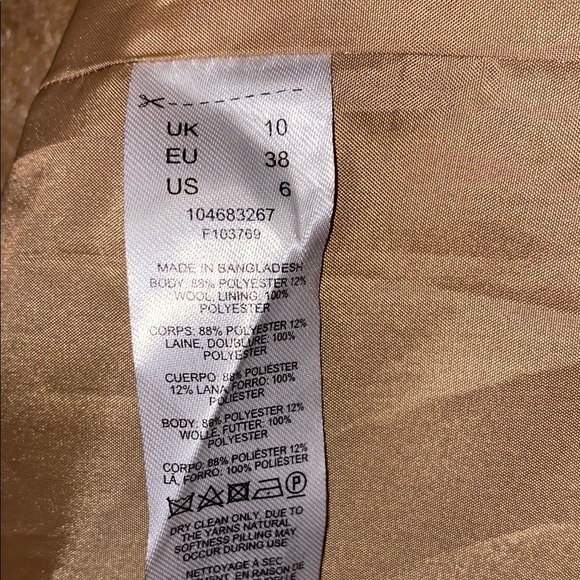 Topshop Size 6 Tan Teddy Jacket with Oversized Fit and Wide Lapels - Picture 13 of 16